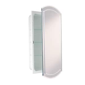 16 in. W x 30 in. H x 4-1/2 in. D Frameless Recessed V-Groove Beveled Eclipse Bathroom Medicine Cabinet