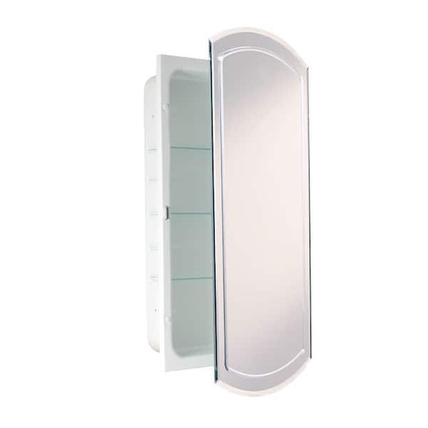 Deco Mirror 16 in. W x 30 in. H x 4-1/2 in. D Frameless Recessed V-Groove Beveled Eclipse Bathroom Medicine Cabinet