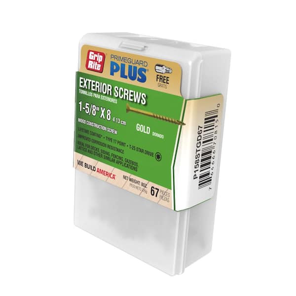 Grip-Rite #8 x 1-5/8 in. Star Drive Bugle Head Coarse Thread Coated Deck Screws 67 per Box