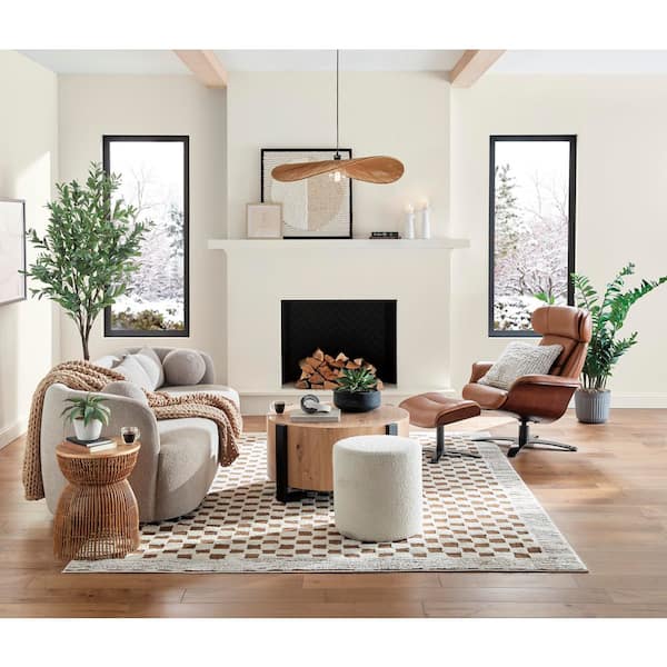 Avena 16.1 in. Natural Side Table with Removeable Top for Storage