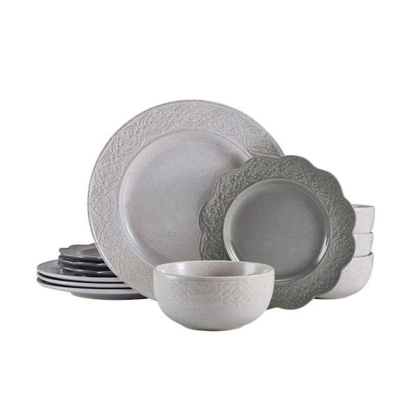 Gia 12-Piece Multicolored Stoneware Dinnerware Set, Service For 4