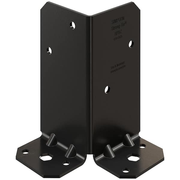 Outdoor Accents RPBPC ZMAX, Black Powder-Coated Retrofit Post Base for Double 2 x 4 Lumber