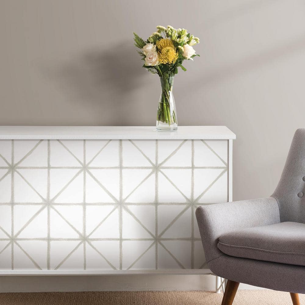 Neutral Geometric Pattern Peel and Stick Vinyl Wallpaper