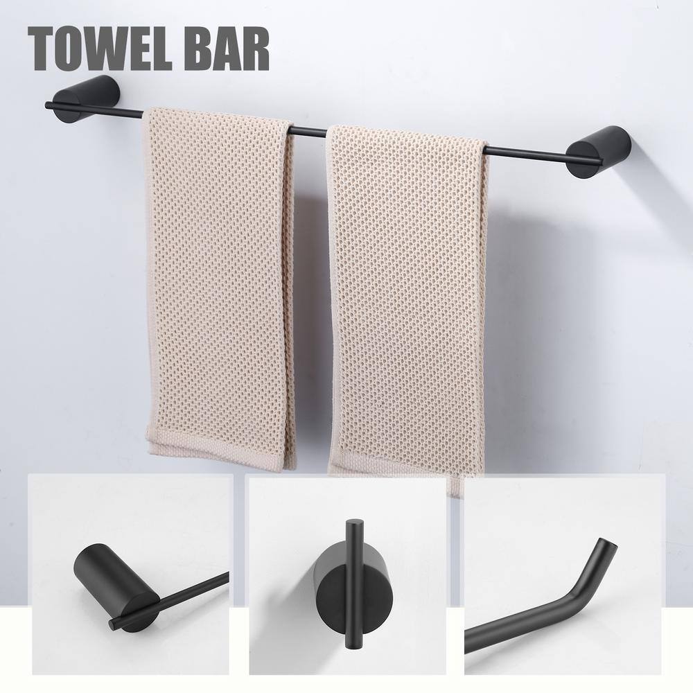 Matte Black 5-Piece Stainless Steel Bathroom Hardware Set