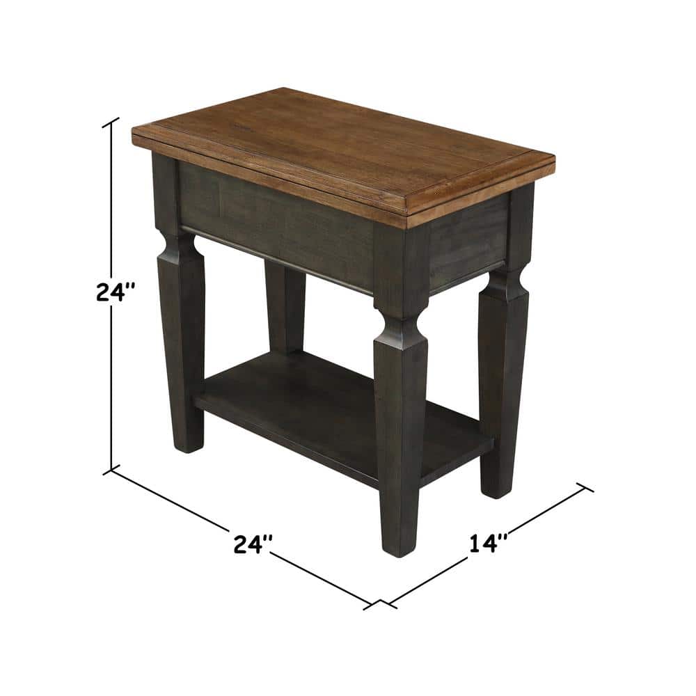 Vista 24 in. Hickory/Coal H Solid Wood End Table - thumbnail 8