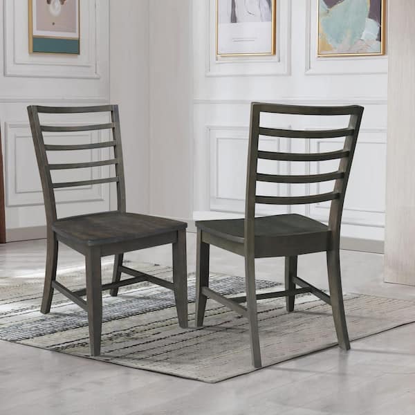 International Concepts Coal Soma Ladderback Dining Chair (set of 2)