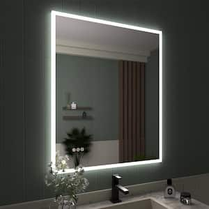 30 in. W x 36 in. H Frameless LED Single Bathroom Vanity Mirror in Polished Crystal