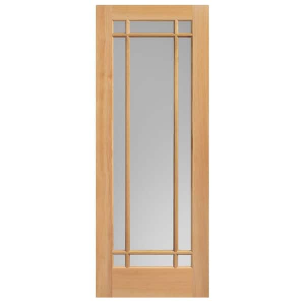 Masonite 30 in. x 84 in. Prairie Unfinished Fir Veneer 9-Lite Solid ...