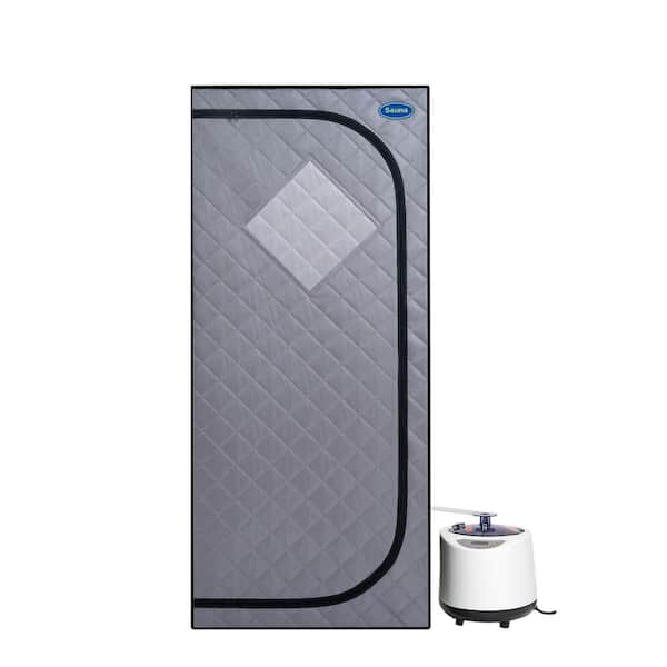 Portable Series 1-Person Steam Corner Sauna with 2. 2L Generator Remote Control Chair and Timer