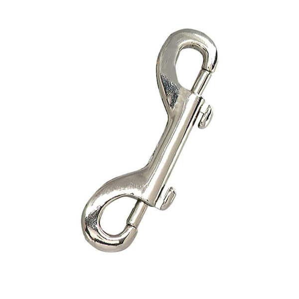 Everbilt 60 lb. x 3-9/16 in. Nickel-Plated Steel Double-End Bolt-Snap Hook