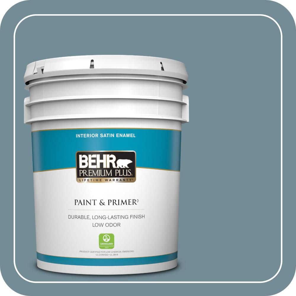 5 gal. #QE-54 Shaker Blue Satin Enamel Low Odor Interior Paint & Primer price history on PriceWatchPro