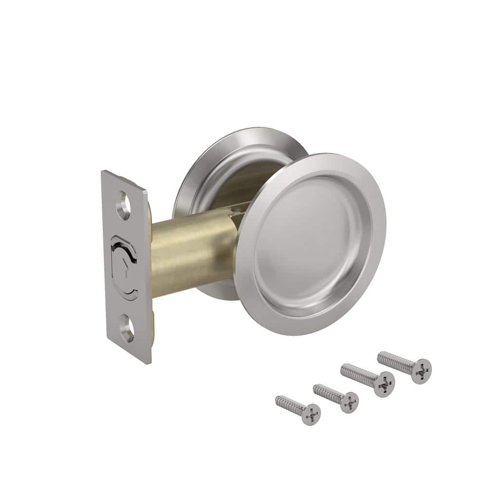 Onward 27/16 in. (62 mm) Brushed Nickel Round Pocket Door Passage Pull