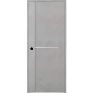 32 in. x 80 in. Vona Right-Handed Solid Core Light Urban Textured Wood Single Prehung Interior Door