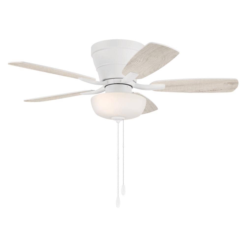 Wheeler 42" White MDF Flush Mount Ceiling Fan with Light