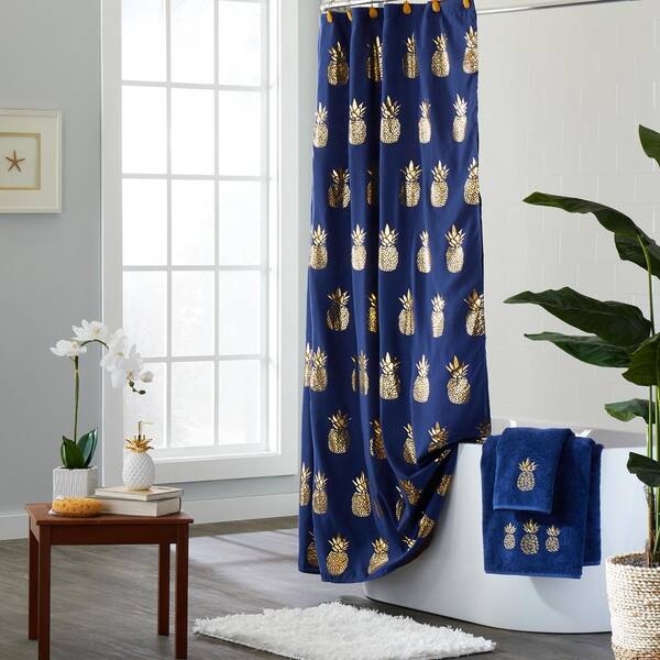Details about   SKL Home by Saturday Knight Ltd Navy Gilded Pineapple Hand Towel 