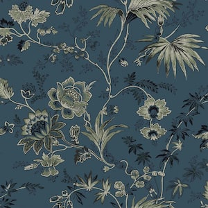 Juliet Blue Decorative Jacobean Wallpaper
