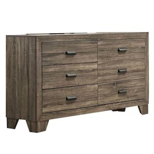 16.4 in. Brown 8-Drawer Wooden Dresser Without Mirror