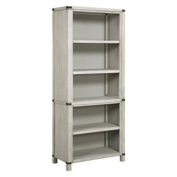 OS Home and Office Furniture Baton Rouge 72-in. Champagne Oak Veneer 5-Shelf Standard Bookcase