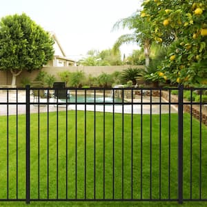 Vinings 4 ft. W x 4 ft. H Black Aluminum Pre-Assembled Fence Gate