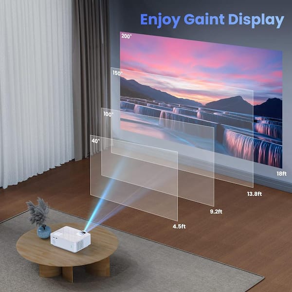 Lukyamzn 1920 x 1080 Full HD Bluetooth Mini Portable Projector