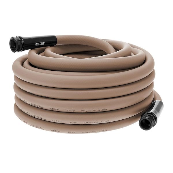 Flexzilla Colors Series 5/8 in. x 50 ft. 3/4 in. 11-1/2 GHT Fittings Garden Hose with Standard Grip in Brown Mulch
