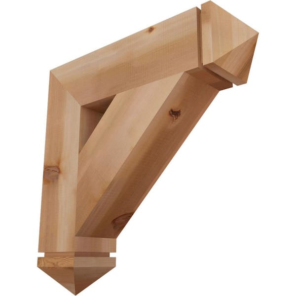 Ekena Millwork 5.5 in. x 26 in. x 26 in. Western Red Cedar Traditional Arts and Crafts Smooth Bracket