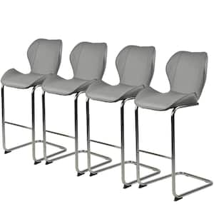 39.37 in. H Gray Metal Frame Bar Stool for Dining and Kitchen(set of 4)