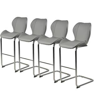 39.37 in. H Gray Metal Frame Bar Stool for Dining and Kitchen(set of 4)