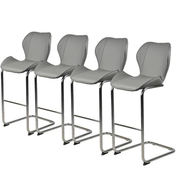 39.37 in. H Gray Metal Frame Bar Stool for Dining and Kitchen(set of 4) Serendipity91 The