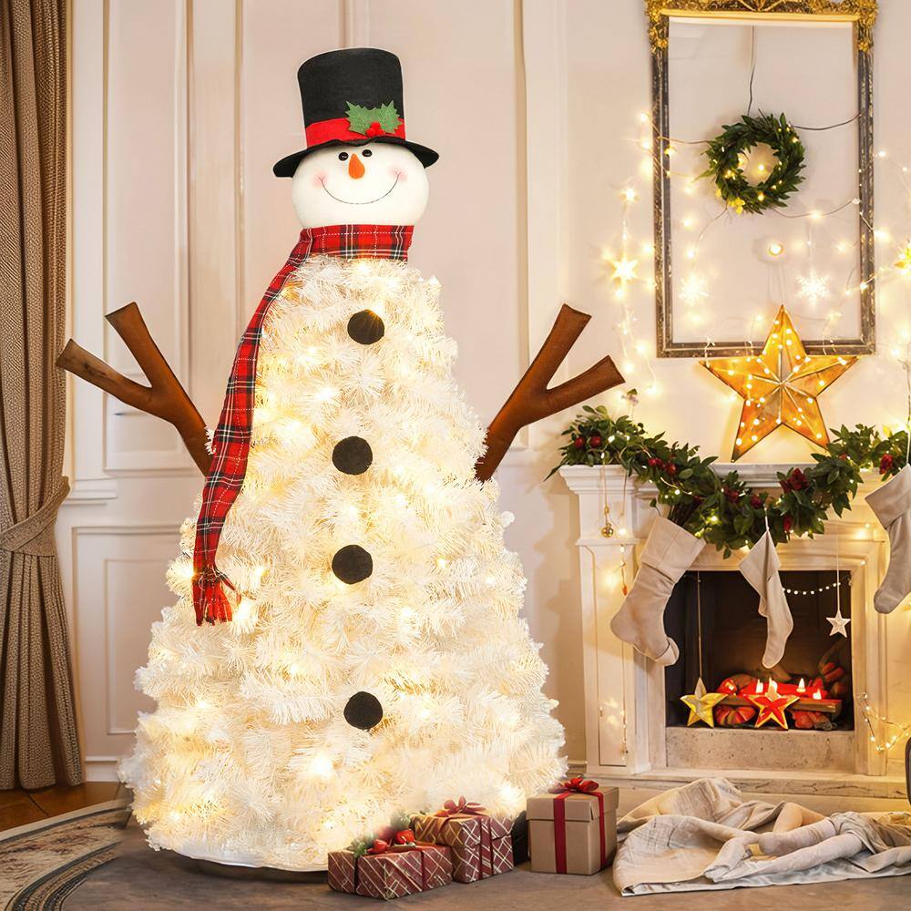 4 ft. Pre-lit Christmas Tree Snowman Artificial Christmas Tree Xmas Tree wi