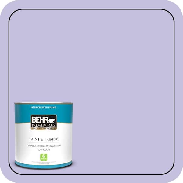 BEHR PREMIUM PLUS 1 qt. #630A-3 Weeping Wisteria Satin Enamel Low Odor Interior Paint & Primer