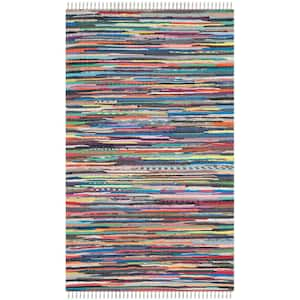 Rag Rug Gray/Multi Doormat 3 ft. x 5 ft. Striped Area Rug