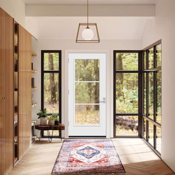 JELD-WEN 36 in. x 80 in. Left-Hand/Inswing 3 Lite Clear Glass