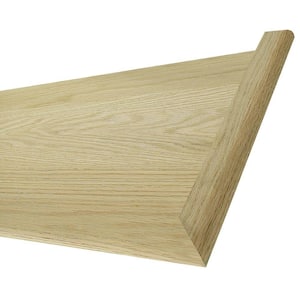 Stair Parts 54 in. x 10-1/4 in. x 1in. Unfinished Red Oak Reversible Return Engineered Stair Tread