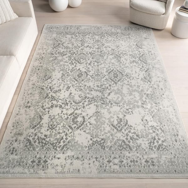 nuLOOM Odell Faded Vintage Area Rug Ivory 7 ft. x 9 ft. Area Rug