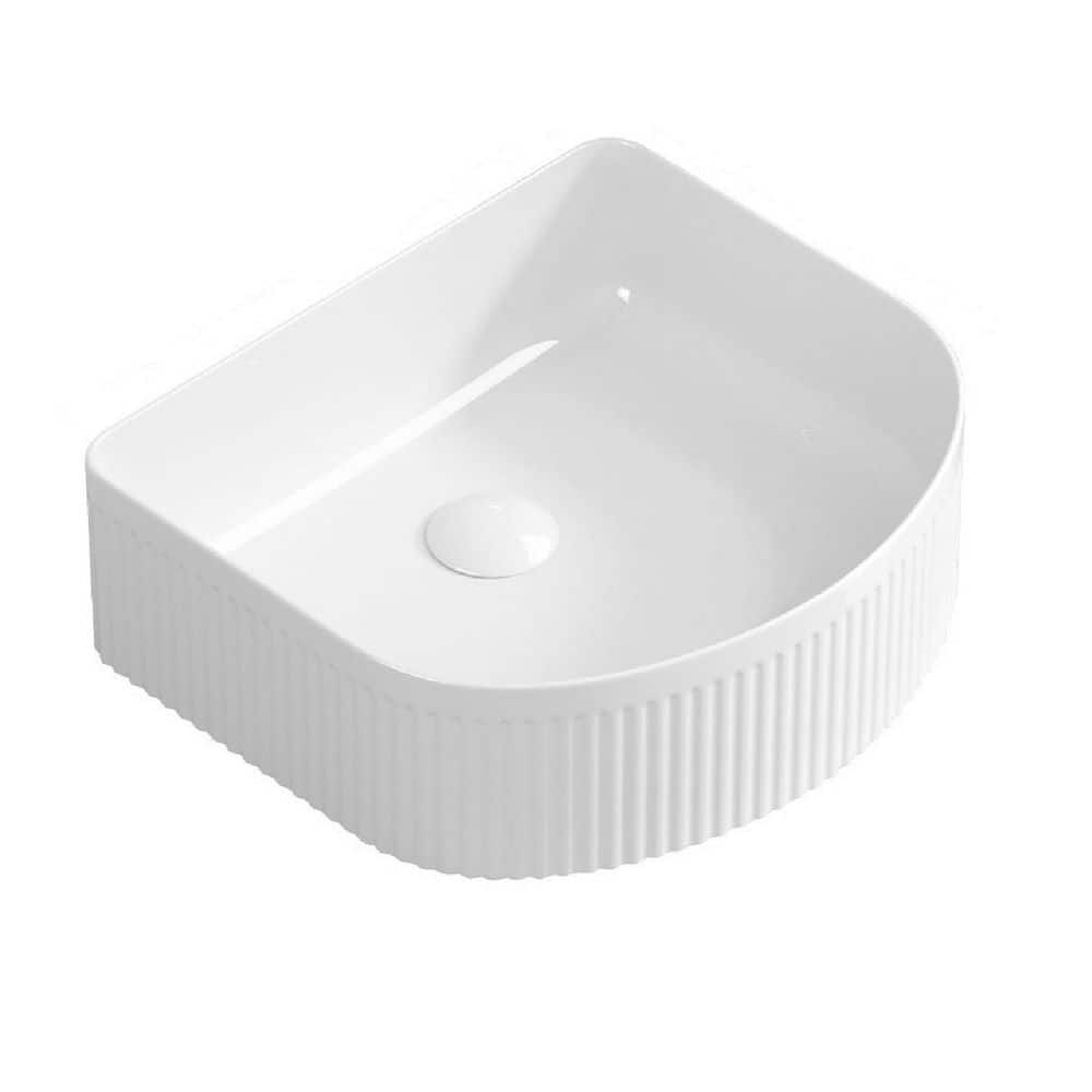 15.75 in. Above Counter Novelty Wash Basin Bathroom Vessel Sink in Milk White Ceramic price history on PriceWatchPro