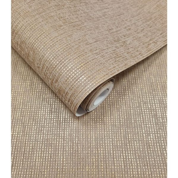 Rust Woven Luxe Textured Wallpaper Print Non-Woven Non-Pasted Textured Wallpaper 57 sq. ft.