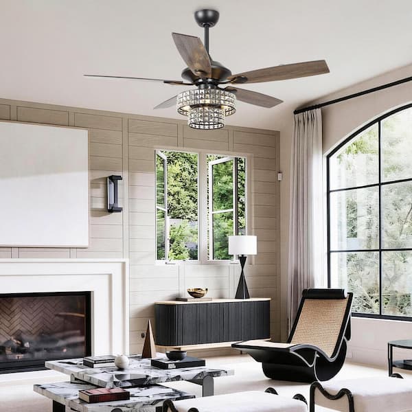 Parrot Uncle Rafferty 52 in. Modern Indoor Black Dual Crystal