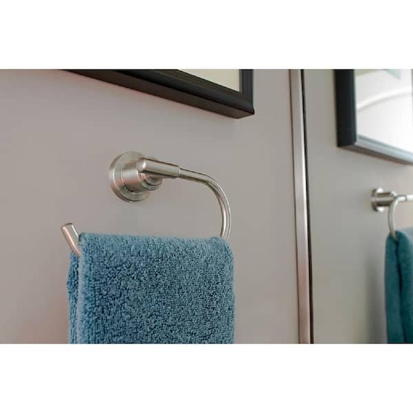 Geneva Towel Ring in Satin Nickel