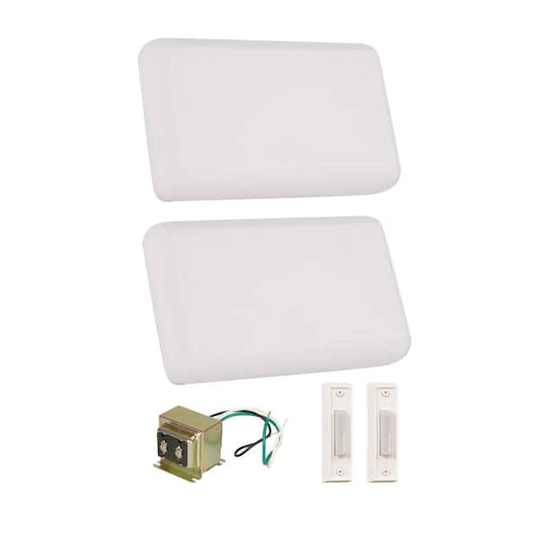 Builder Hardwired 2-Note Doorbell Chime Kit, Transformer 16 Volt/15VA (15 Watts), 2 Wired Push Buttons Included, White