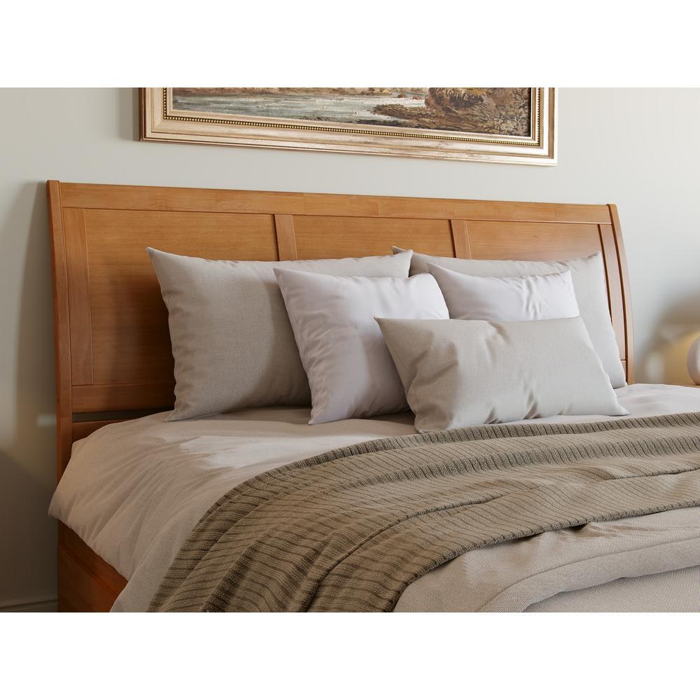 Portland Light Toffee King Wood Platform Bed with Storage Drawers