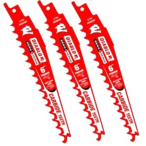 6 in. 3 TPI Demo Demon Carbide Reciprocating Saw Blades for Pruning and Clean Wood Cutting (3-Pack)