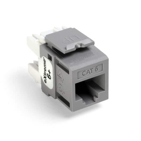 Leviton QuickPort Extreme CAT 6 Connector, T568A/B Wiring, Gray
