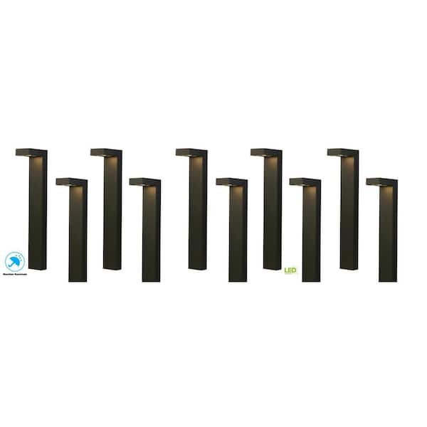 Hampton Bay Jemison 85 Lumen Low Voltage Black Integrated LED Outdoor Landscape Path Lights (10-pack)