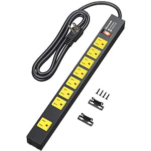 6 ft. 8-Outlet Heavy-Duty Metal Surge Protector Power Strip, 600J