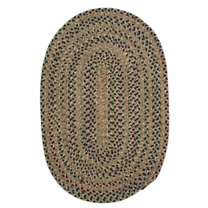 Twilight Palm 3 ft. x 5 ft. Wool Blend Oval Braided Area Rug