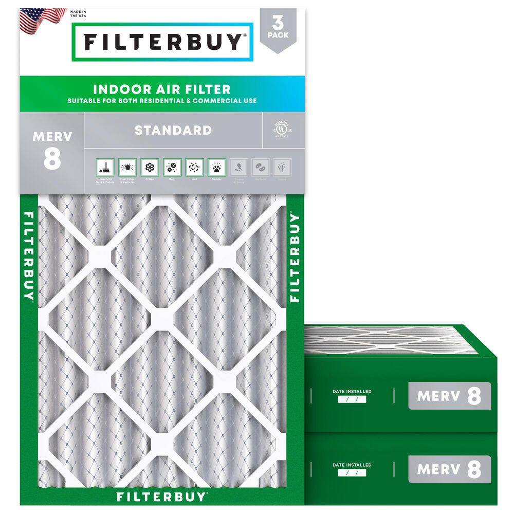 17.25 in. x 35.25 in. x 4 in. MERV 8 (FPR 5) Dust Defense Pleated HVAC AC Furnace Air Filters Replacement (3-Pack) price history on PriceWatchPro