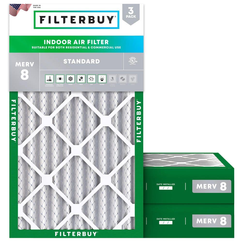 8 in. x 20 in. x 4 in. MERV 8 (FPR 5) Dust Defense Pleated HVAC AC Furnace Air Filters Replacement (3-Pack) price history on PriceWatchPro