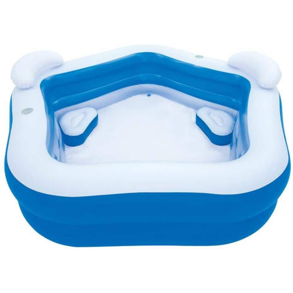 84 In. L X 82 In. W X 27 In. H Blue 2-Seat Rectangle Inflatable Pool ...