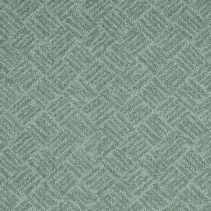 Embers Aloft Ocean Spray Green 39 oz.Triexta Pattern Installed Carpet